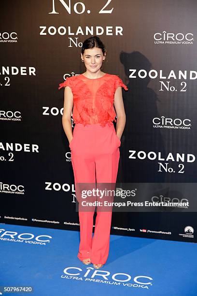 Eva Ugarte attends the Madrid Fan Screening of the Paramount Pictures film 'Zoolander No. 2' at the Capitol Theater on February 1, 2016 in Madrid,...