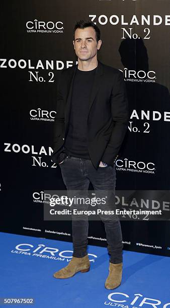 Justin Theroux attends the Madrid Fan Screening of the Paramount Pictures film 'Zoolander No. 2' at the Capitol Theater on February 1, 2016 in...