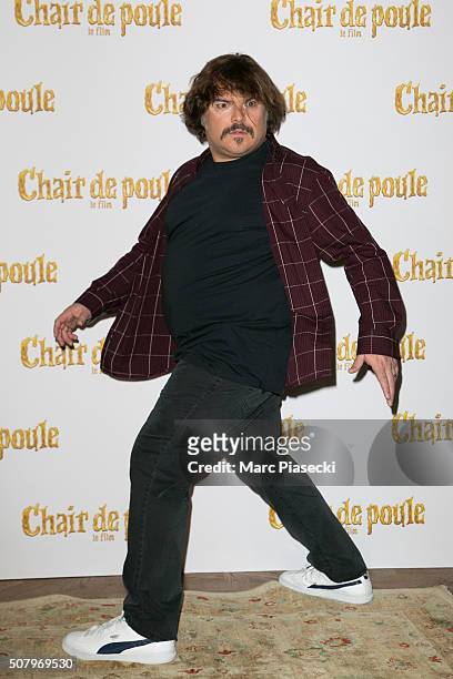 Actor Jack Black attends the 'Goosebumps -Chair de Poule-' Paris Photocall at Hotel Bristol on February 2, 2016 in Paris, France.