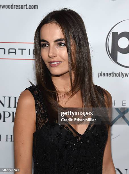 Actress Camilla Belle attends the launch of Jennifer Lopez's residency "JENNIFER LOPEZ: ALL I HAVE" at Planet Hollywood Resort & Casino on January...