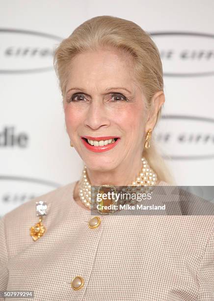 Lady Colin Campbell arrives for the 'Oldie Of The Year Awards' at Simpsons in the Strand on February 2, 2016 in London, England.