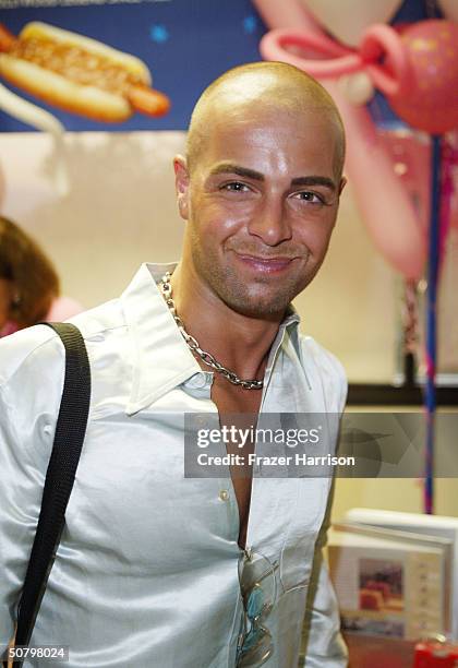 Actor Joe Lawrence smiles backstage at the "weSparkle Night - Take III" Benefit at the Gindi Theatre on May 3, 2004 in Bel Air, California....