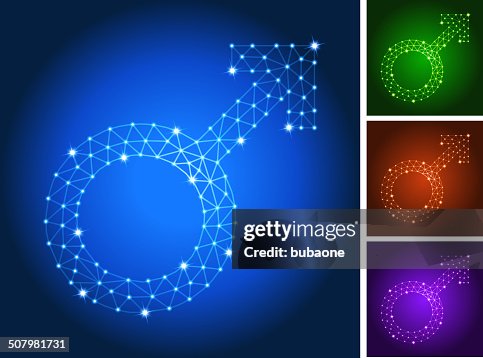 Man Sign on triangular nodes connection structure vector art Man Sign on triangular nodes connection structure vector art