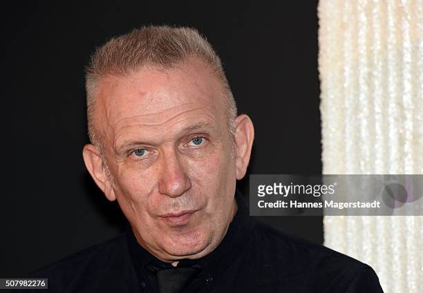Jean Paul Gaultier attends a photocall as he hands over a check to Munich Aids Foundation at Kunsthalle der Hypo-Kulturstiftung on February 2, 2016...