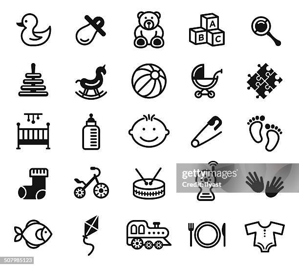 stockillustraties, clipart, cartoons en iconen met kids play - baby bottle icon