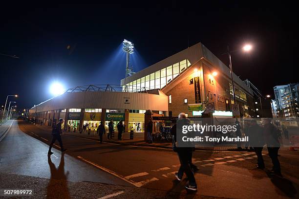 General view outside the stadium prior to the Barclays Premier League match between Norwich City and Tottenham Hotspur at Carrow Road on February 2,...