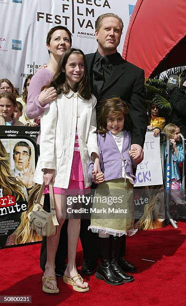 Actor Darrell Hammond and his family pose at the gala premiere of "New York Minute" during the 2004 Tribeca Film Festival at Tribeca Performing Arts...