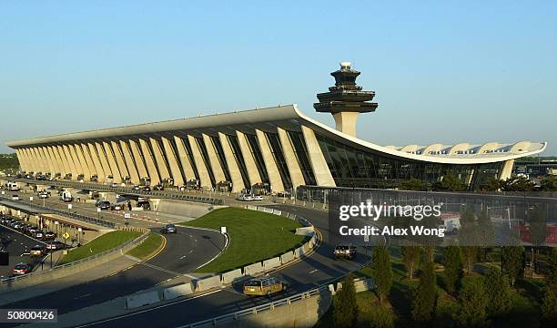 General exterior view of Dulles Airport, one of the Washington, DC's area airports, is seen May 4, 2004 in Herndon, Virginia. According a report by...