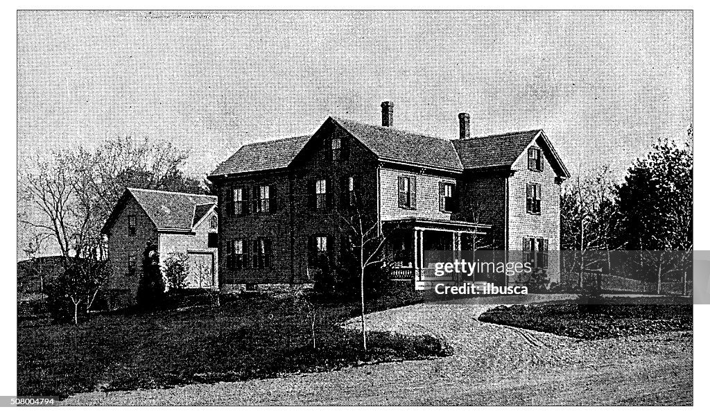 Antique illustration of Waban Cottage, Wellesley