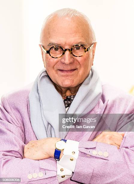 Manolo Blahnik attends his Manolo Blahnik store launch at Burlington Arcade on February 2, 2016 in London, England.