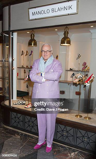 Manolo Blahnik attends The Store Launch at Burlington Arcade on February 2, 2016 in London, England.