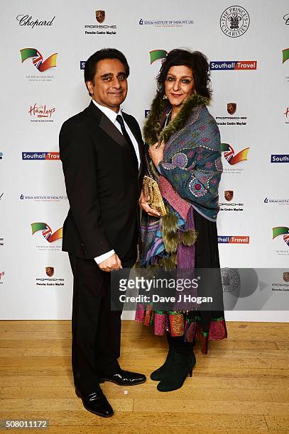 Sanjeev Bhaskar and Meera Syal attend a reception and dinner for supporters of The British Asian Trust at Natural History Museum on February 2, 2016...