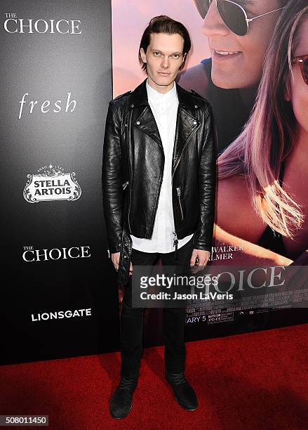 Actor Luke Baines attends the premiere of "The Choice" at ArcLight Cinemas on February 1, 2016 in Hollywood, California.