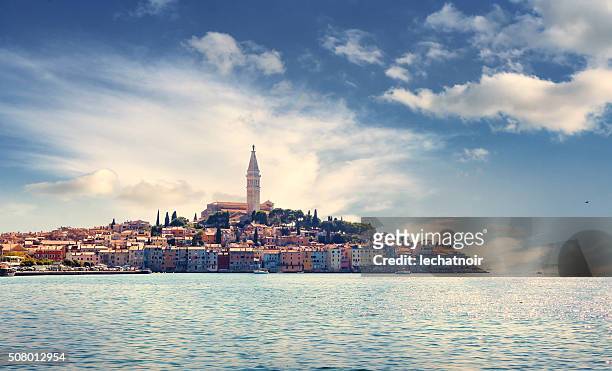 rovigno on a beautiful summer day - rovinj stock pictures, royalty-free photos & images