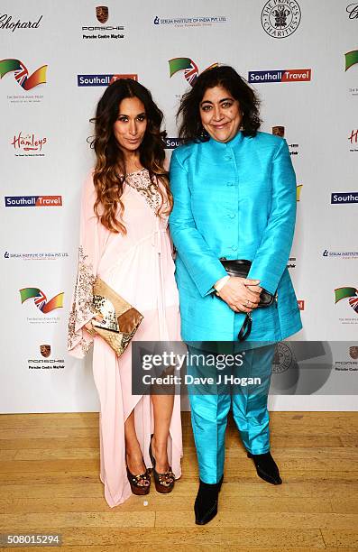 Preeya Kalidas and Gurinder Chadha attend a reception and dinner for supporters of The British Asian Trust at Natural History Museum on February 2,...
