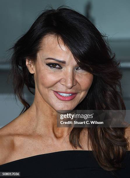 Lizzie Cundy arrives for Centrepoint's annual Ultimate Pub Quiz on February 2, 2016 in London, England.