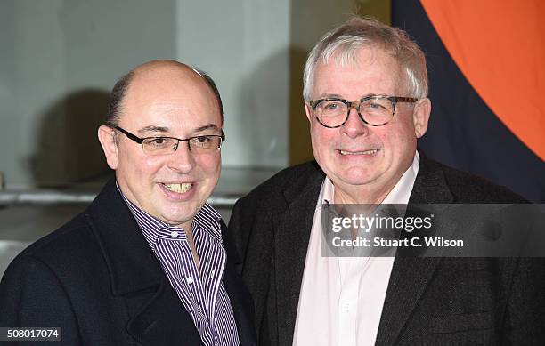 Christopher Biggins and Neil Sinclair arrive for Centrepoint's annual Ultimate Pub Quiz on February 2, 2016 in London, England.