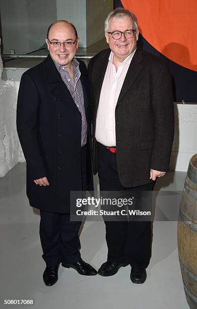 Christopher Biggins and Neil Sinclair arrive for Centrepoint's annual Ultimate Pub Quiz on February 2, 2016 in London, England.