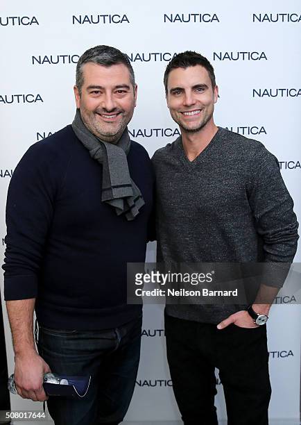 Steve Mcsween, Vice President Global Design Men's Nautica poses with actor Colin Egglesfield at the Nautica Men's Fall 2016 fashion show during New...