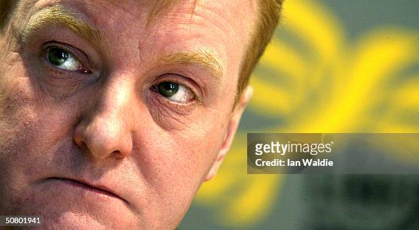 Liberal Democrat leader Charles Kennedy launches his party's Euro election campaign May 5, 2004 in London. Kennedy announced that the Liberal...
