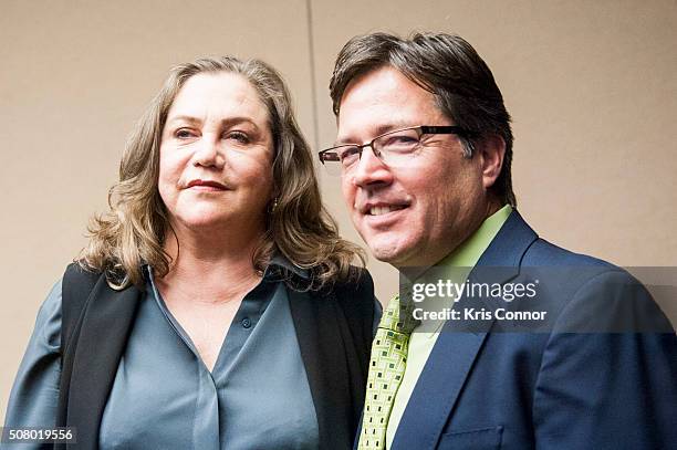 Actress Kathleen Turner and Jeff Haggis, president of Say No To Big Money speak during the "Working To Get Big Money Out Of Politics Forum" press...