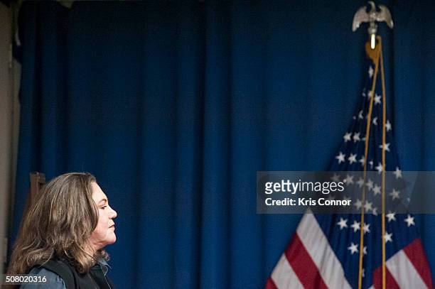 Actress Kathleen Turner speaks during the "Working To Get Big Money Out Of Politics Forum" press conference at The National Press Club on February 2,...