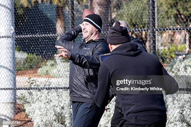 Former NFL quarterback Trent Dilfer attends "QB Legends On Demand" presented by Uber and Bai at Raymond Kimbell Playground on February 2, 2016 in San...