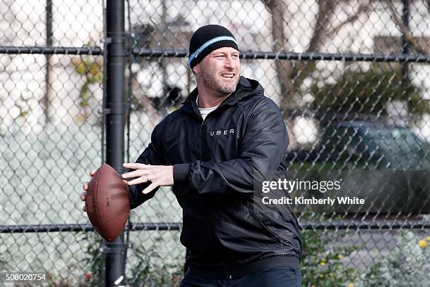 Former NFL quarterback Trent Dilfer attends "QB Legends On Demand" presented by Uber and Bai at Raymond Kimbell Playground on February 2, 2016 in San...