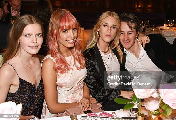 Katie Readman, Amber Le Bon, Mary Charteris and Otis Ferry attend a VIP dinner celebrating the launch of Mrs. Alice for French Sole at Annabel's on...