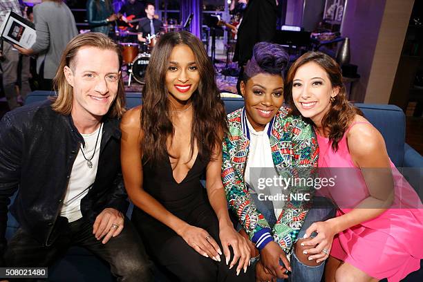 Musical Game Night!" Episode 409 -- Pictured: Tyler Hubbard, Ciara, Ta'Rhonda Jones, Contestant --