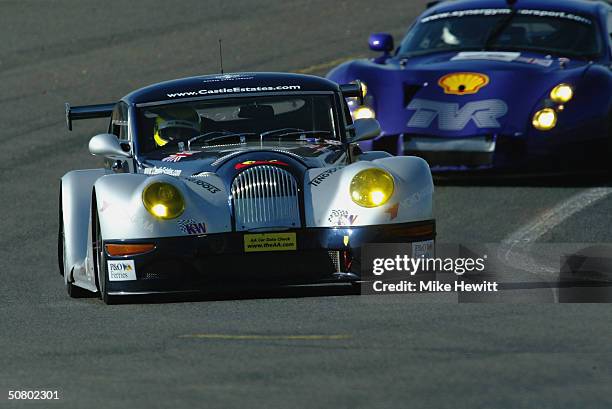 The Morgan Works Aero 8 of Sharpe, Cunningham and Ahlers during the pre-qualifying for the Le Mans 24 Hour Endurance Race at the Le Mans 24 Hour...