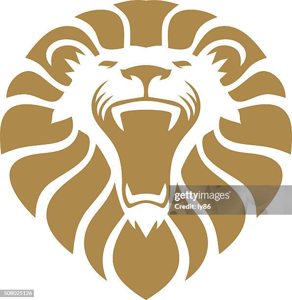 lion head - löwe stock-grafiken, -clipart, -cartoons und -symbole