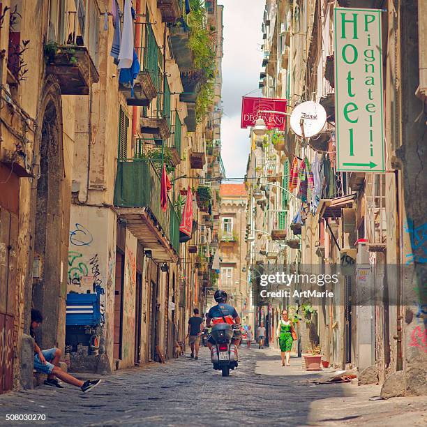 historical center of naples - naples italy street stock pictures, royalty-free photos & images