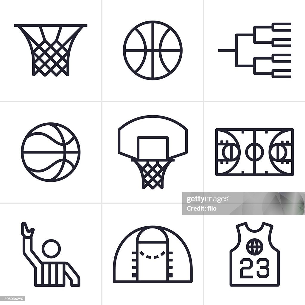 Baloncesto iconos y símbolos