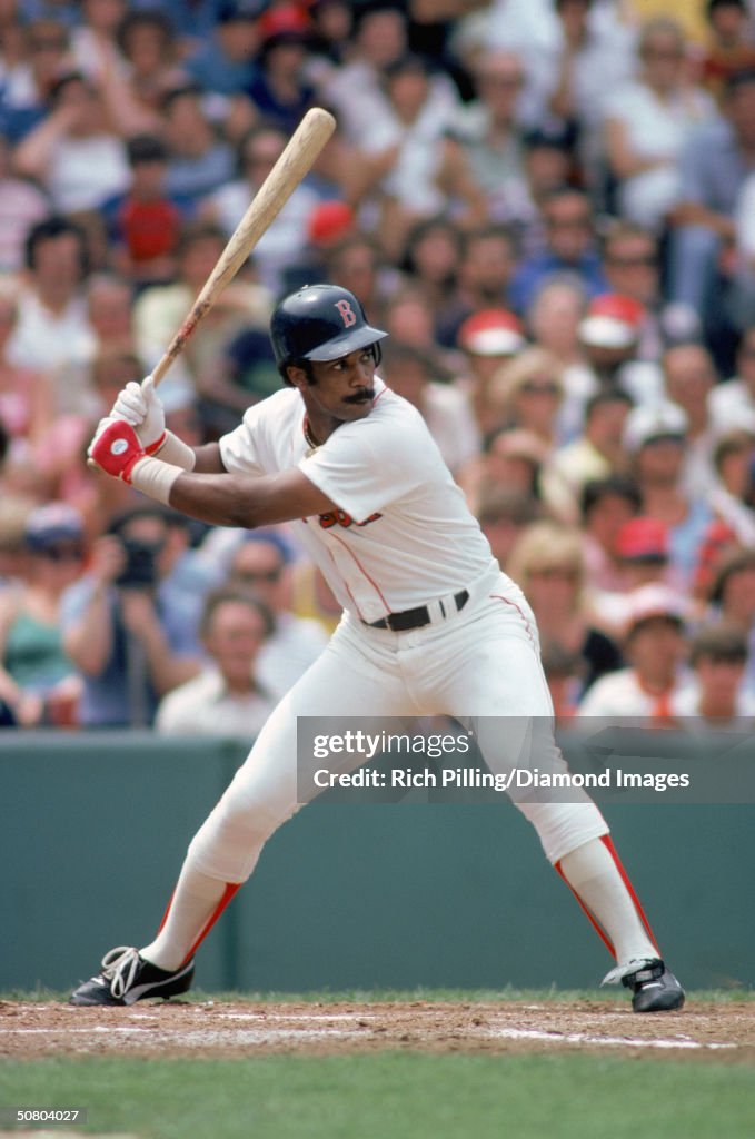 Jim Rice Images Jim Rice of the Boston Red Sox readies for the pitch during a game at ...
