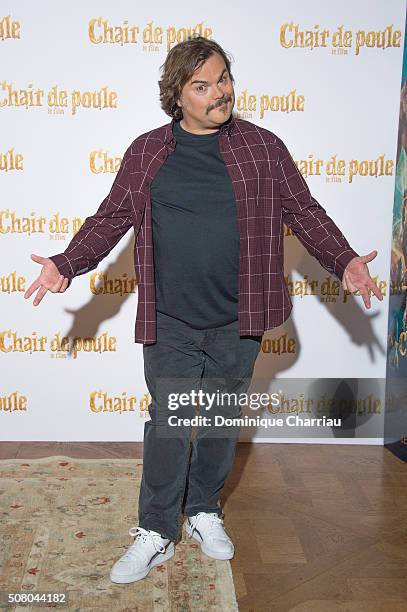 Jack Black attends the Goosebumps Paris Photocall at Hotel Bristol on February 2, 2016 in Paris, France.