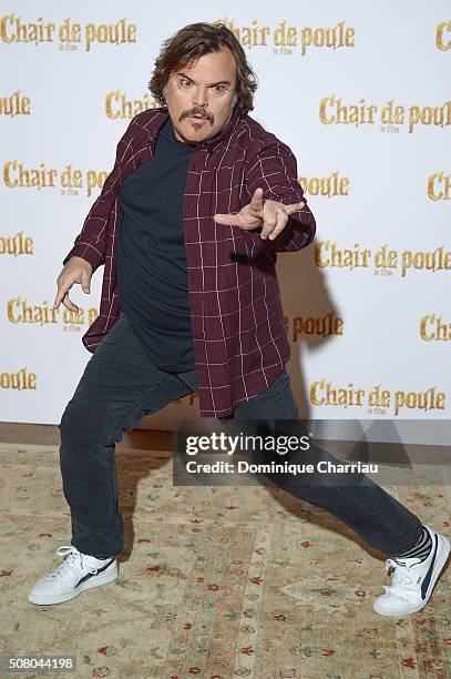 Jack Black attends the Goosebumps Paris Photocall at Hotel Bristol on February 2, 2016 in Paris, France.