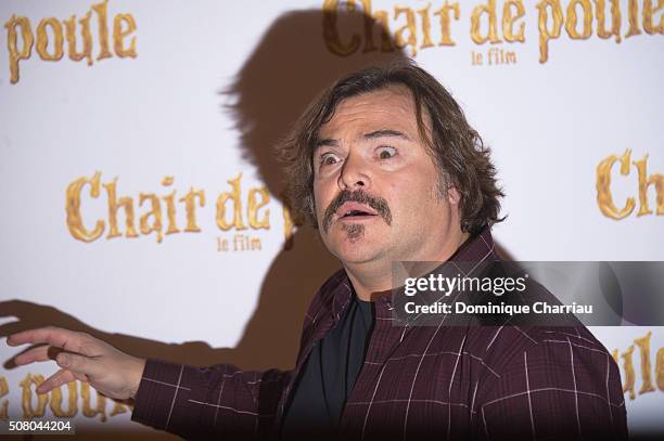 Jack Black attends the Goosebumps Paris Photocall at Hotel Bristol on February 2, 2016 in Paris, France.