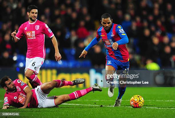 Jason Puncheon of Crystal Palace in action during the Barclays Premier League match between Crystal Palace and A.F.C. Bournemouth at Selhurst Park on...