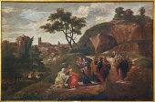 Bruges - Paint of scene Jesus and disciples