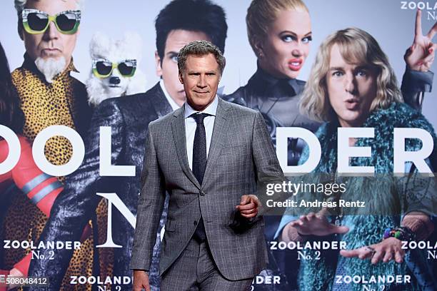 Actor Will Ferrell attends the Berlin fan screening of the Paramount Pictures film 'Zoolander No. 2' at CineStar on February 2, 2016 in Berlin,...