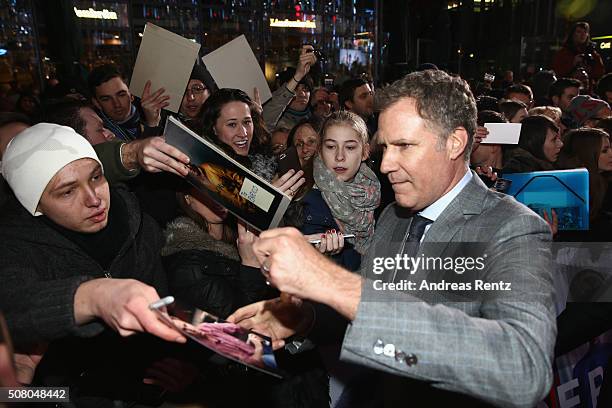 Actor Will Ferrell attends the Berlin fan screening of the Paramount Pictures film 'Zoolander No. 2' at CineStar on February 2, 2016 in Berlin,...