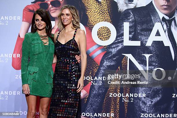 Actresses Penelope Cruz and Kristen Wiig attend the Berlin fan screening of the Paramount Pictures film 'Zoolander No. 2' at CineStar on February 2,...