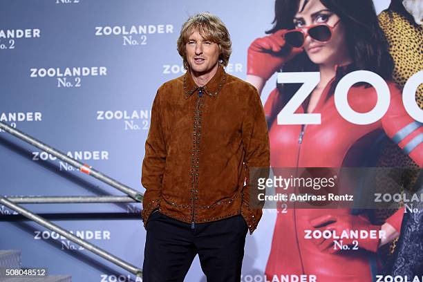 Actor Owen Wilson attends the Berlin fan screening of the Paramount Pictures film 'Zoolander No. 2' at CineStar on February 2, 2016 in Berlin,...