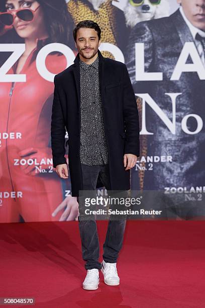 Kostja Ullmann attends the Berlin fan screening of the Paramount Pictures film 'Zoolander No. 2' at CineStar on February 2, 2016 in Berlin, Germany.