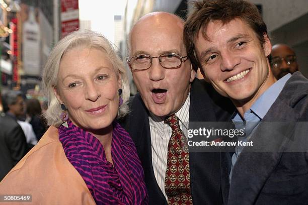 Jane Alexander, Ed Sherin, and Jace Alexander attend the opening night of "Prymate" in New York, May 5, 2004.