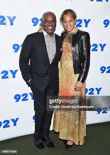 Reid and Erica Reid attend the L. A. Reid conversation with Gayle King and special guest Meghan Trainor at 92Y on February 2, 2016 in New York City.