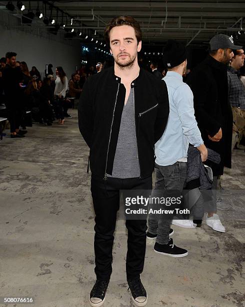 Vincent Piazza is seen front row during Ovadia & Sons New York Fashion Week Men's Fall/Winter 2016 at Skylight at Clarkson Sq on February 2, 2016 in...