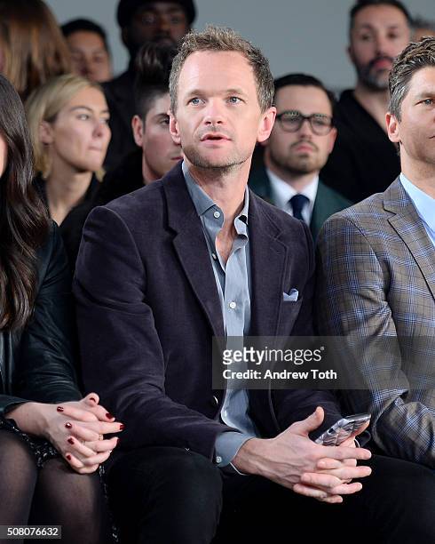Neil Patrick Harris is seen front row during Ovadia & Sons New York Fashion Week Men's Fall/Winter 2016 at Skylight at Clarkson Sq on February 2,...