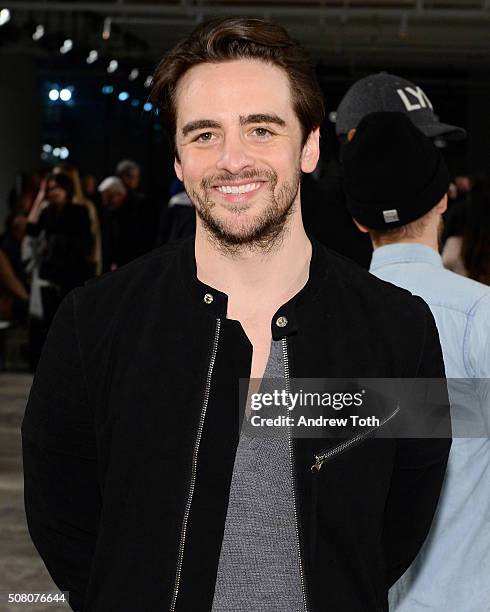 Vincent Piazza is seen front row during Ovadia & Sons New York Fashion Week Men's Fall/Winter 2016 at Skylight at Clarkson Sq on February 2, 2016 in...